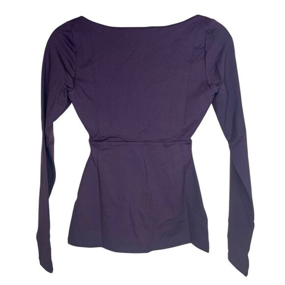 NEW Susana Monaco Angle Wire Long Sleeve Top Cabernet Purple M - Picture 2 of 8